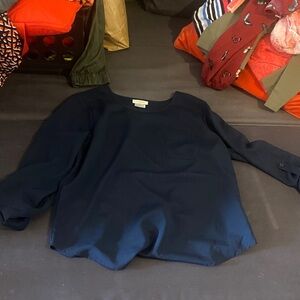 Van Heusen Navy Blue Long Sleeve Blouse